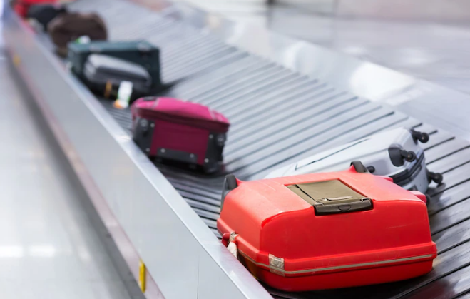 luggages getting checked at the airport