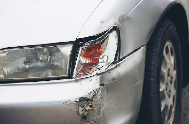 A typical example of a rental car damage