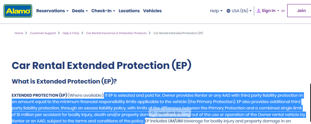 Alamo extended protection review screenshot