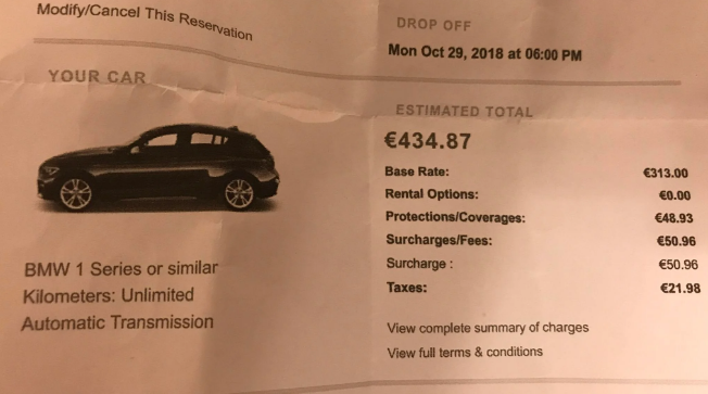 summary or confirmation receipt on avis 