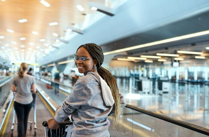 The check-in area in airports