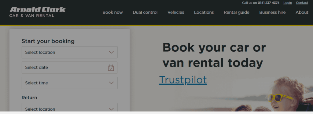 A snapshot on Arnold Clark's car rental service