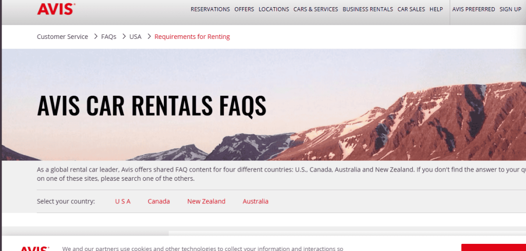 A visual representation of frequently asked questions regarding AVS car rentals, featuring a car and question marks.
