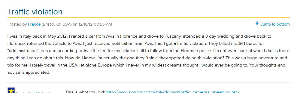 A textbox of a complaint from a rental community regarding inconsiderate charges from avis 